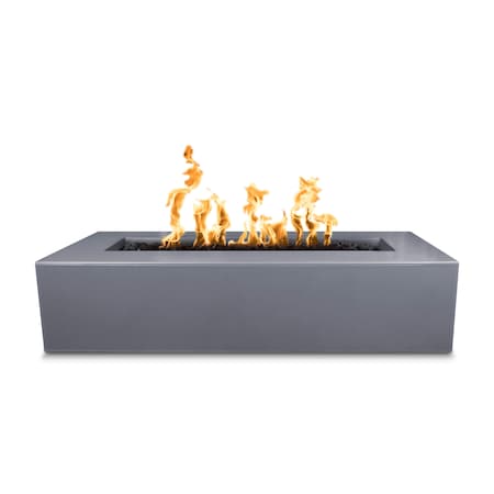 The Outdoor Plus 54 Rectangular Regal Fire Pit - GFRC Concrete - Gray - Match Lit with Flame Sense - Liquid Propane OPT-RGL54FSML-GRY-LP